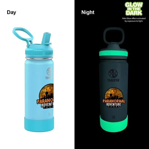 Takeya® 18 oz. Actives Glow in the Dark Bottle, Full Color - Takeya® 18 oz. Actives Glow in the Dark Bottle, Full Color - Image 1 of 4