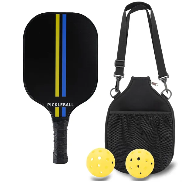 Carbon Fiber Pickleball Paddle & Ball Set w/ Shoulder Bag - Carbon Fiber Pickleball Paddle & Ball Set w/ Shoulder Bag - Image 0 of 8