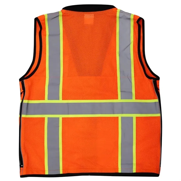 ANSI Class 2 Orange Deluxe Black Bottom Surveyors Vest - ANSI Class 2 Orange Deluxe Black Bottom Surveyors Vest - Image 1 of 1