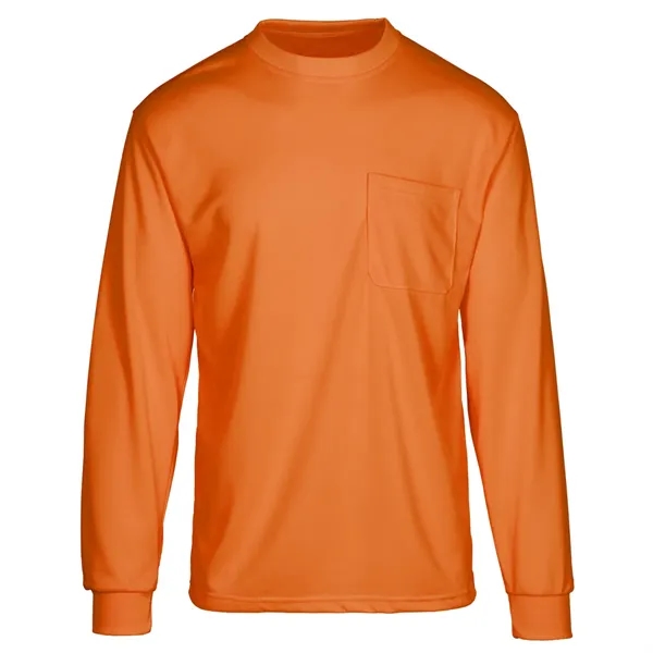 Hi-Viz Moisture Wicking Long Sleeve Safety Orange T-Shirt - Hi-Viz Moisture Wicking Long Sleeve Safety Orange T-Shirt - Image 0 of 1