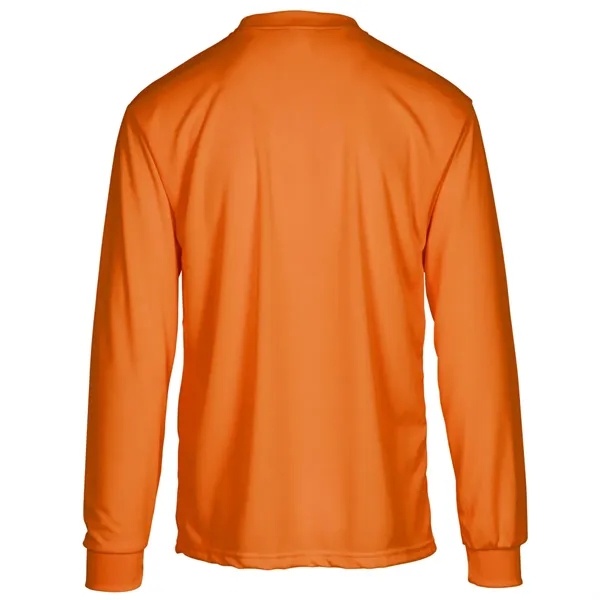 Hi-Viz Moisture Wicking Long Sleeve Safety Orange T-Shirt - Hi-Viz Moisture Wicking Long Sleeve Safety Orange T-Shirt - Image 1 of 1