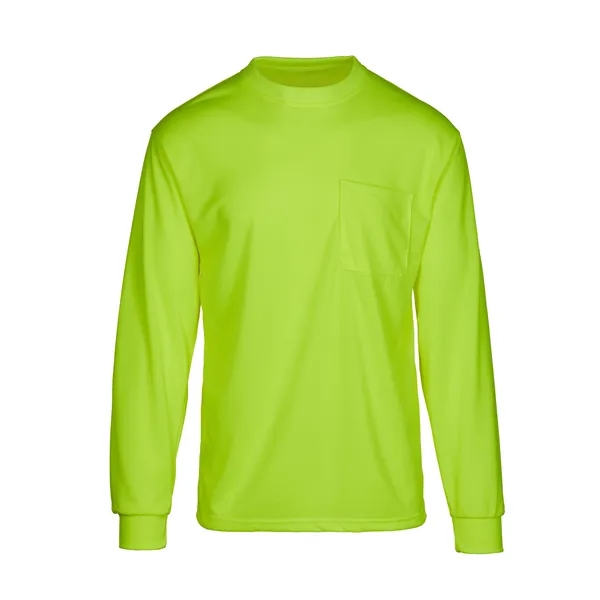 Hi-Viz Long Sleeve Moisture Wicking Safety Green T-Shirt - Hi-Viz Long Sleeve Moisture Wicking Safety Green T-Shirt - Image 0 of 2
