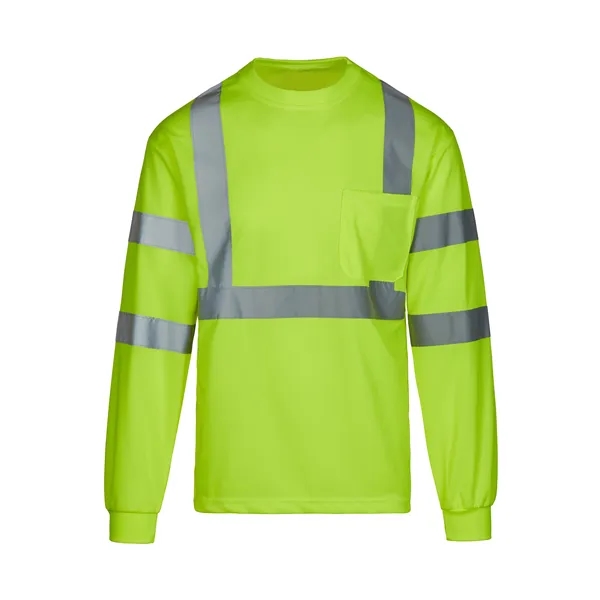 Hi-Viz ANSI Class 3 Moisture Wicking Long Sleeve T-shirt - Hi-Viz ANSI Class 3 Moisture Wicking Long Sleeve T-shirt - Image 0 of 2