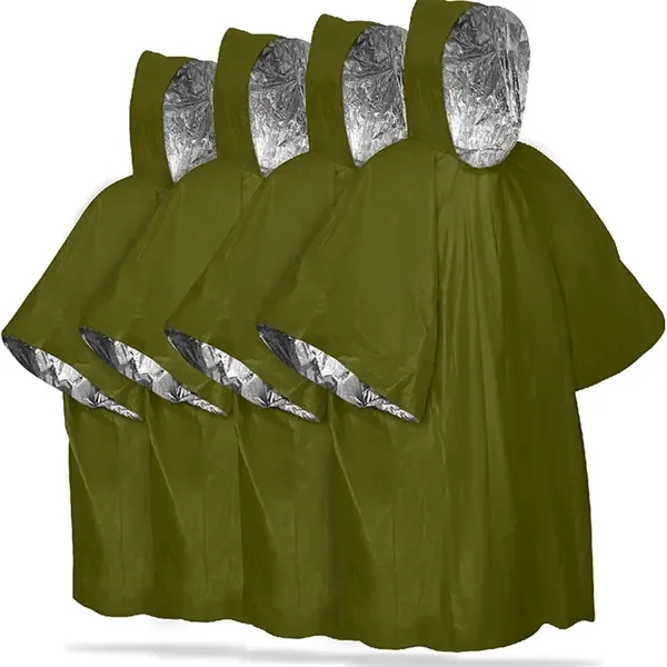 Emergency Rain Poncho with Mylar Blanket Liner - Emergency Rain Poncho with Mylar Blanket Liner - Image 4 of 5