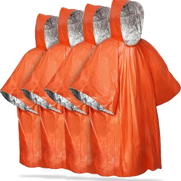 Emergency Rain Poncho with Mylar Blanket Liner - Emergency Rain Poncho with Mylar Blanket Liner - Image 5 of 5