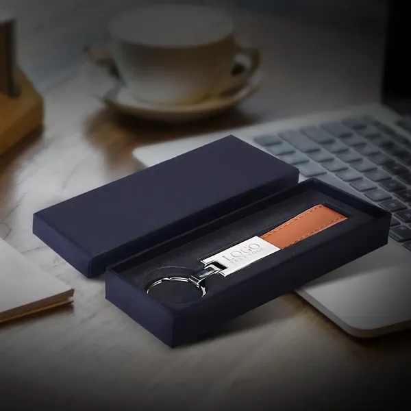 Promotional Leather And Silver Keyring Gift Keychain - Promotional Leather And Silver Keyring Gift Keychain - Image 7 of 8