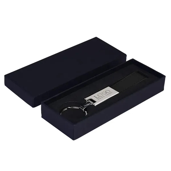 Promotional Leather And Silver Keyring Gift Keychain - Promotional Leather And Silver Keyring Gift Keychain - Image 4 of 8