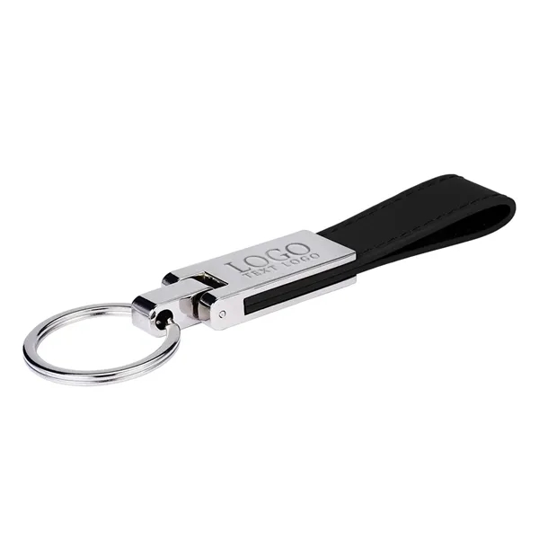 Promotional Leather And Silver Keyring Gift Keychain - Promotional Leather And Silver Keyring Gift Keychain - Image 3 of 8