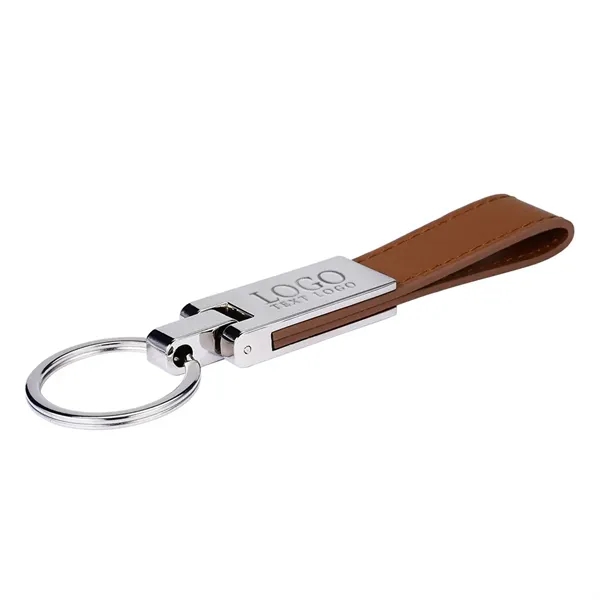 Promotional Leather And Silver Keyring Gift Keychain - Promotional Leather And Silver Keyring Gift Keychain - Image 5 of 8
