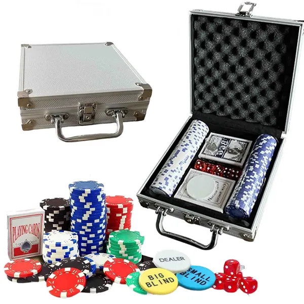 100-Piece Professional Poker Chip Set with Aluminum Case - 100-Piece Professional Poker Chip Set with Aluminum Case - Image 0 of 0