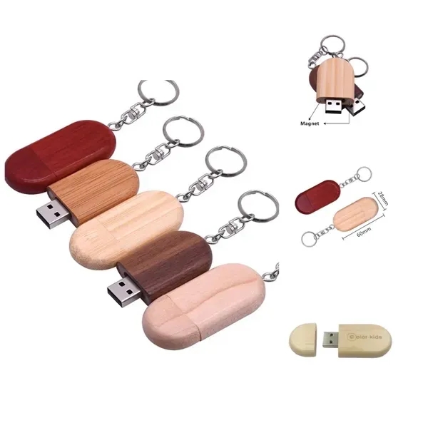 2 GB Ellipse Wood Usb Drive - 2 GB Ellipse Wood Usb Drive - Image 0 of 3