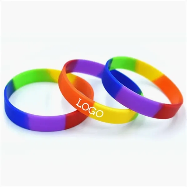Custom LGBT Pride Rainbow Silicone Wristband Bracelet - Custom LGBT Pride Rainbow Silicone Wristband Bracelet - Image 3 of 3