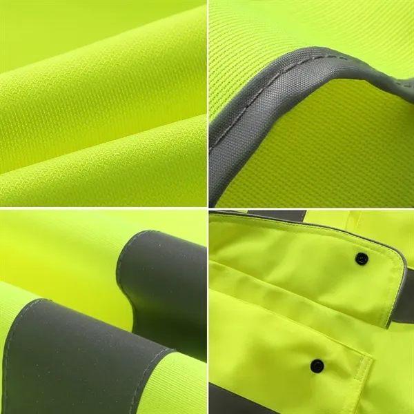 High Visibility Polyester Reflective Safety Vest w/9 Pockets - High Visibility Polyester Reflective Safety Vest w/9 Pockets - Image 3 of 5