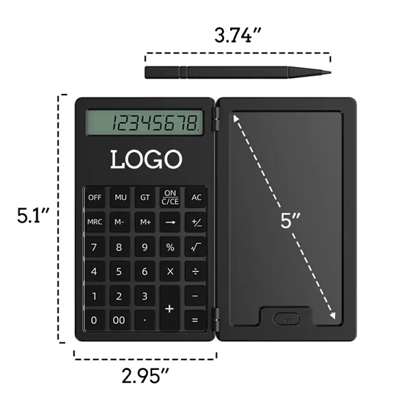 LCD Display Calculator w/Erasable Wiriting Tablet & Stylus - LCD Display Calculator w/Erasable Wiriting Tablet & Stylus - Image 1 of 3