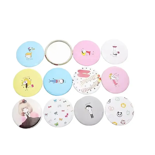 Round Tin Compact Makeup Mirror - Round Tin Compact Makeup Mirror - Image 2 of 3