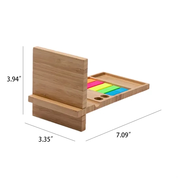 Bamboo Wood Desk Organizer with Mobile Stand and Pen Holder - Bamboo Wood Desk Organizer with Mobile Stand and Pen Holder - Image 1 of 2