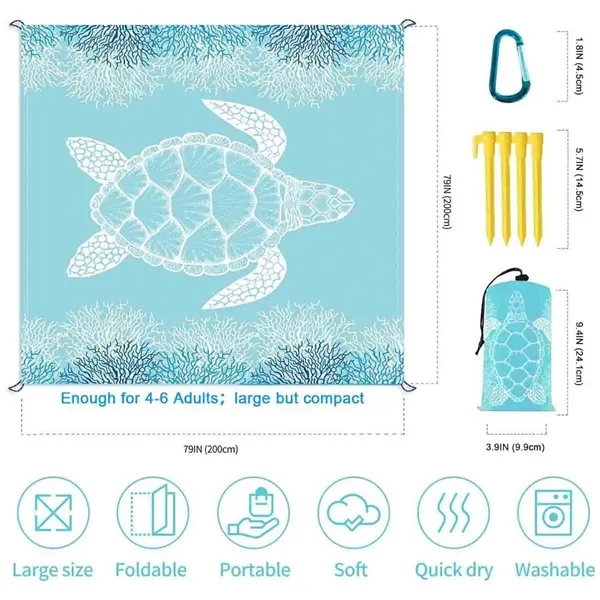Large Sandproof Beach Blanket (79in*79in) - Large Sandproof Beach Blanket (79in*79in) - Image 1 of 5