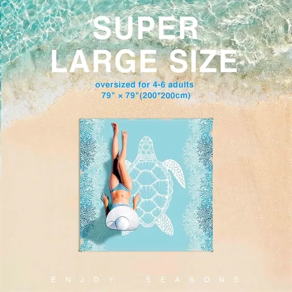 Large Sandproof Beach Blanket (79in*79in) - Large Sandproof Beach Blanket (79in*79in) - Image 4 of 5