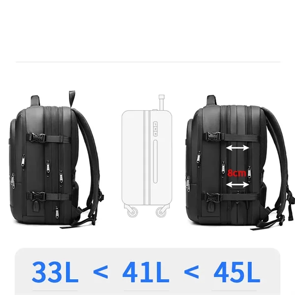 17.3Inch Extra Large Travel Business Laptop USB Backpack - 17.3Inch Extra Large Travel Business Laptop USB Backpack - Image 2 of 8
