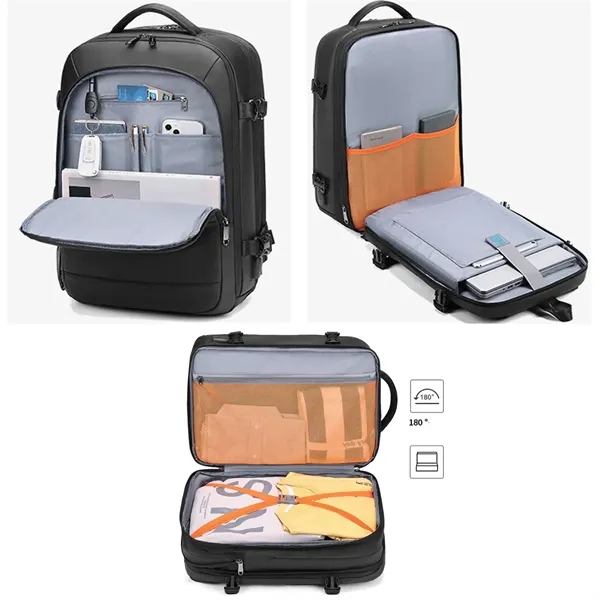 17.3Inch Extra Large Travel Business Laptop USB Backpack - 17.3Inch Extra Large Travel Business Laptop USB Backpack - Image 4 of 8