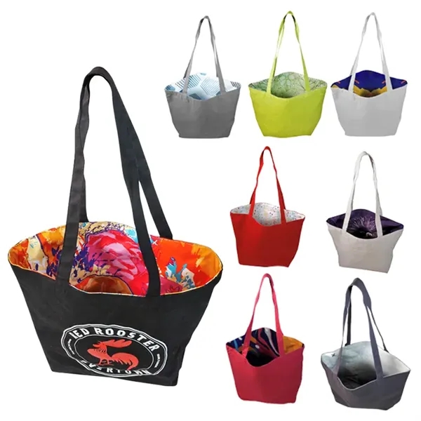 Reversible Colored Cotton Canvas Tote Bag - Reversible Colored Cotton Canvas Tote Bag - Image 0 of 21