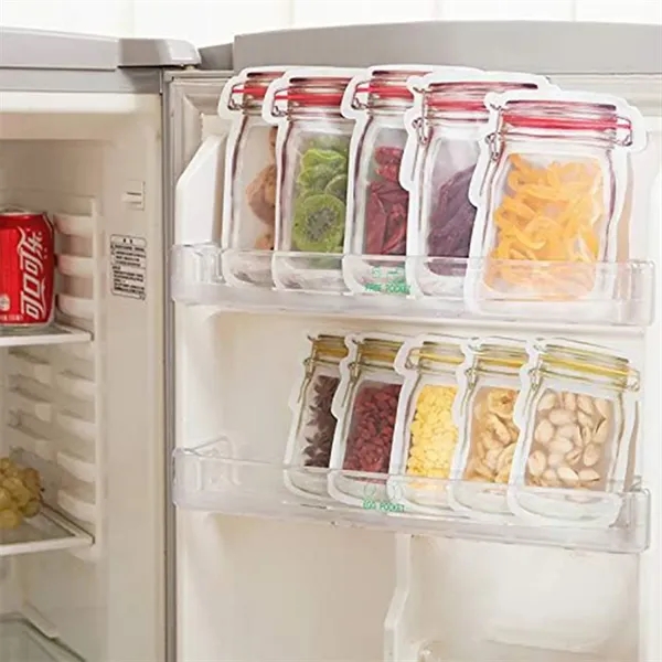 Mason Jar Bottle Airtight Seal Leak-Proof Snack Storage Bag - Mason Jar Bottle Airtight Seal Leak-Proof Snack Storage Bag - Image 4 of 4