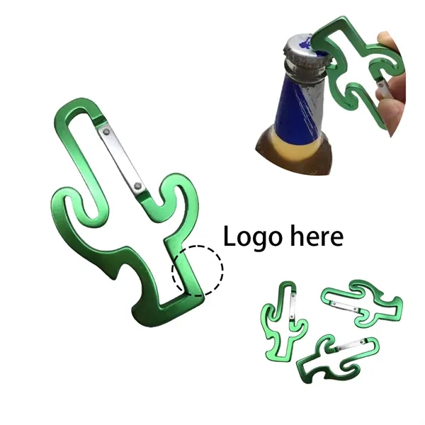 Green Cactus Shape Bottle Opener Keychain 2-In-1 - Green Cactus Shape Bottle Opener Keychain 2-In-1 - Image 0 of 0
