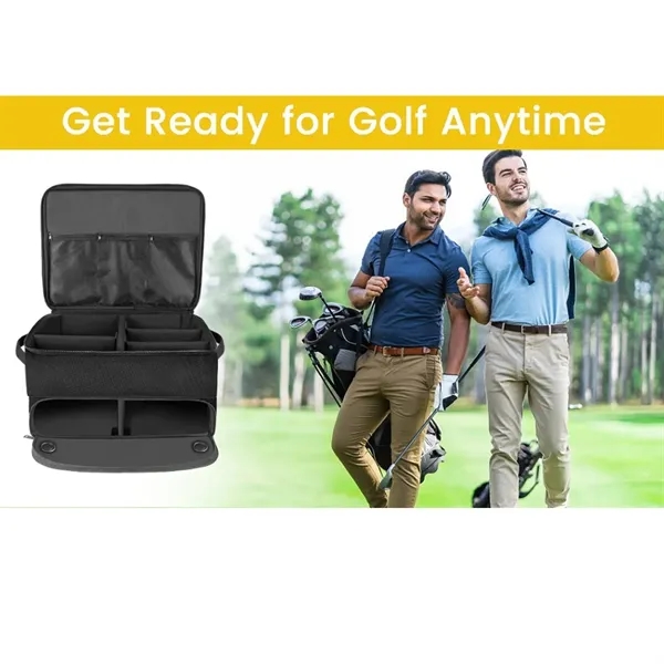 Portable Golf Trunk Organizer Double Layer Storage Locker - Portable Golf Trunk Organizer Double Layer Storage Locker - Image 3 of 6