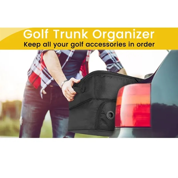 Portable Golf Trunk Organizer Double Layer Storage Locker - Portable Golf Trunk Organizer Double Layer Storage Locker - Image 5 of 6