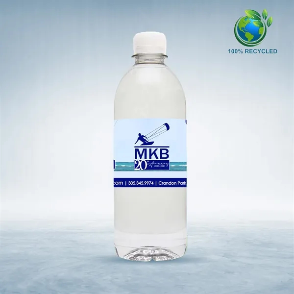 16.9oz / 500ml RPET Bullet Bottles Clear with Flat Cap - 16.9oz / 500ml RPET Bullet Bottles Clear with Flat Cap - Image 0 of 2