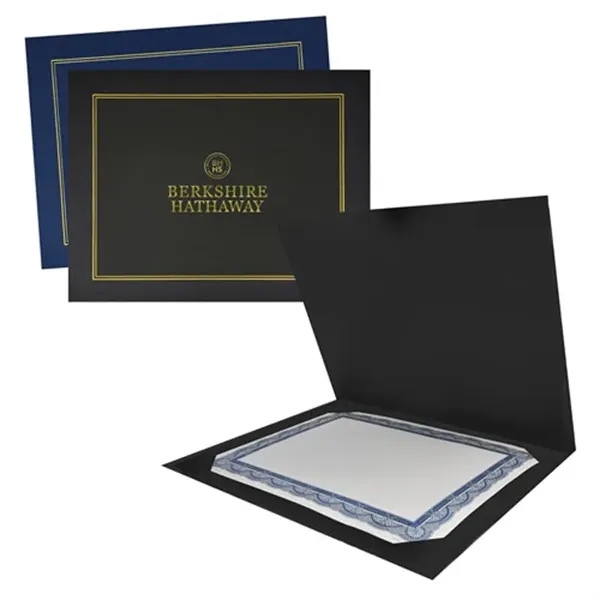 12 3/4" X 10" Two-Fold Certificate Presentation Folder - 12 3/4" X 10" Two-Fold Certificate Presentation Folder - Image 0 of 2