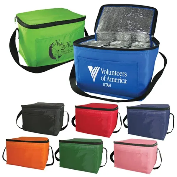 6 Pack Cooler Bag - Polyester Insulated Lunch Bag - 6 Pack Cooler Bag - Polyester Insulated Lunch Bag - Image 0 of 8