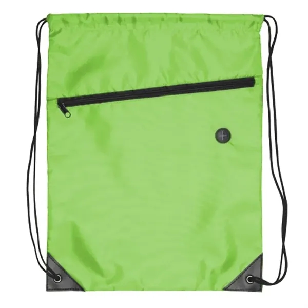 Drawstring Sports Bag with Front Zipper - Drawstring Sports Bag with Front Zipper - Image 2 of 4