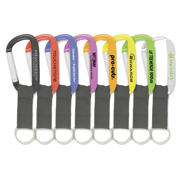 8 Mm Carabiner Key Ring with Strap - 8 Mm Carabiner Key Ring with Strap - Image 0 of 8