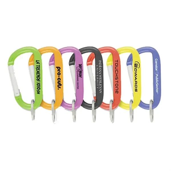 8 Mm Aluminum Carabiner with Key Ring - 8 Mm Aluminum Carabiner with Key Ring - Image 0 of 8