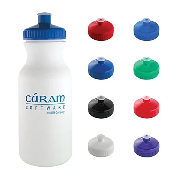 20 Oz White Plastic Water Bottle With Colored Lid - 20 Oz White Plastic Water Bottle With Colored Lid - Image 0 of 0