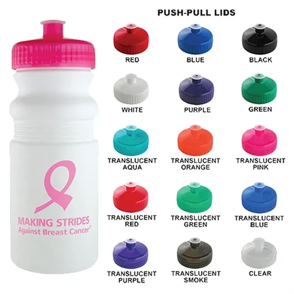 20 Oz White Plastic Water Bottle W/ your Choice of Lid Color - 20 Oz White Plastic Water Bottle W/ your Choice of Lid Color - Image 0 of 0