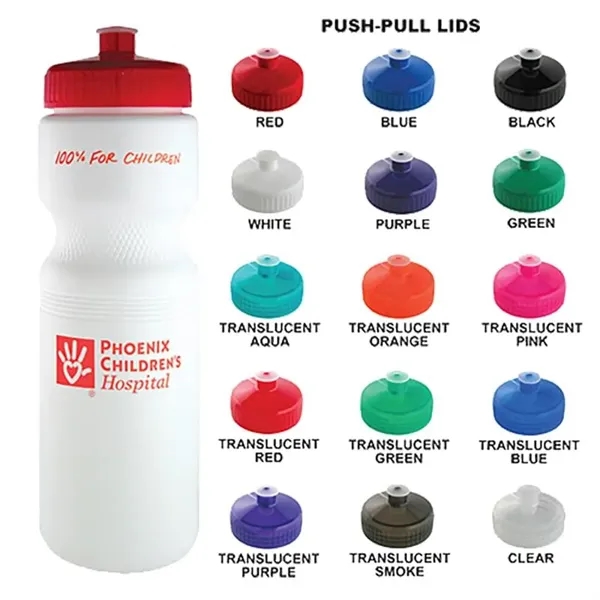 20 Oz White Plastic Water Bottle W/ your Choice of Lid Color - 20 Oz White Plastic Water Bottle W/ your Choice of Lid Color - Image 0 of 0