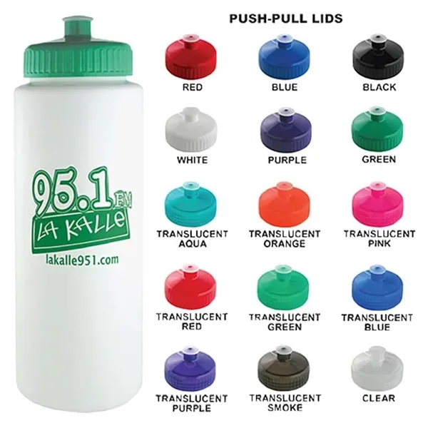 20 Oz White Plastic Water Bottle W/ your Choice of Lid Color - 20 Oz White Plastic Water Bottle W/ your Choice of Lid Color - Image 0 of 0