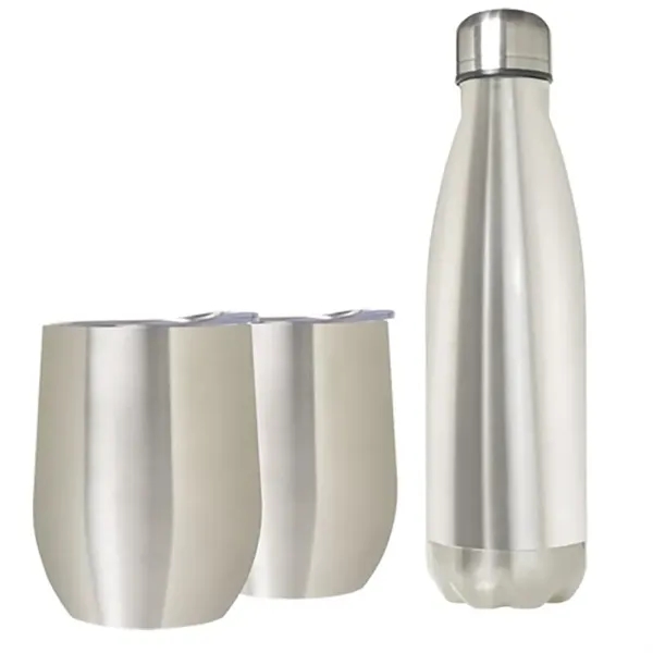 Stainless Steel Bottle & Goblet Set - Stainless Steel Bottle & Goblet Set - Image 3 of 4