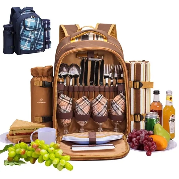 Picnic Basket Backpack For 4 Person - Picnic Basket Backpack For 4 Person - Image 0 of 4