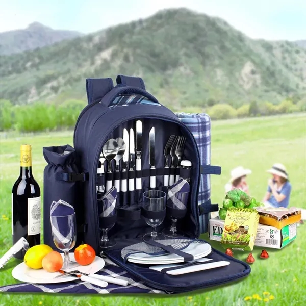 Picnic Basket Backpack For 4 Person - Picnic Basket Backpack For 4 Person - Image 3 of 4