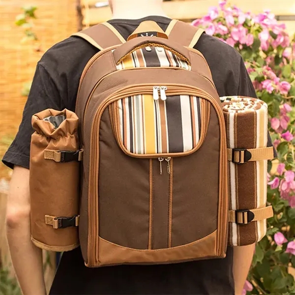 Picnic Basket Backpack For 4 Person - Picnic Basket Backpack For 4 Person - Image 4 of 4