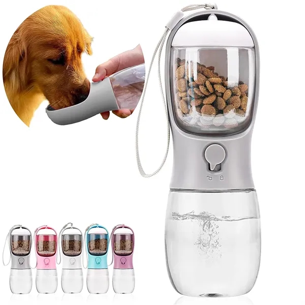Portable Pet Water Bottle with Food Container - Portable Pet Water Bottle with Food Container - Image 0 of 3