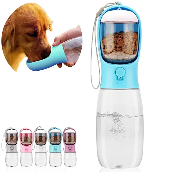 Portable Pet Water Bottle with Food Container - Portable Pet Water Bottle with Food Container - Image 1 of 3