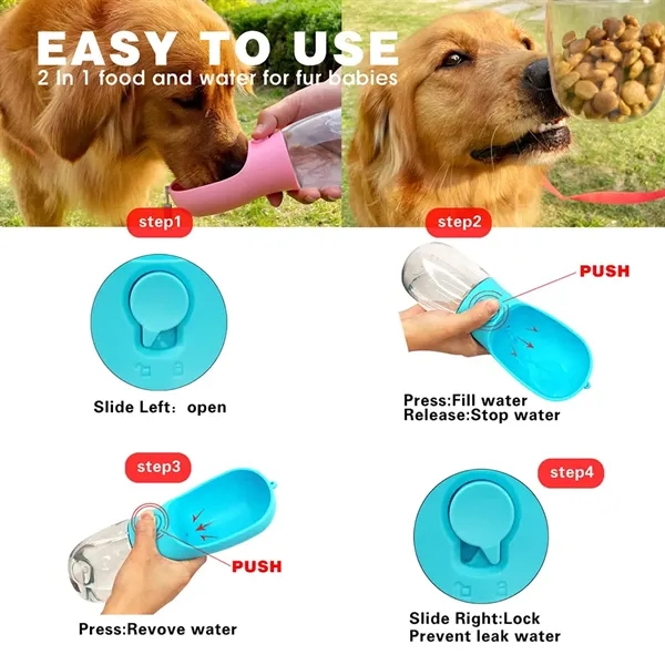 Portable Pet Water Bottle with Food Container - Portable Pet Water Bottle with Food Container - Image 3 of 3