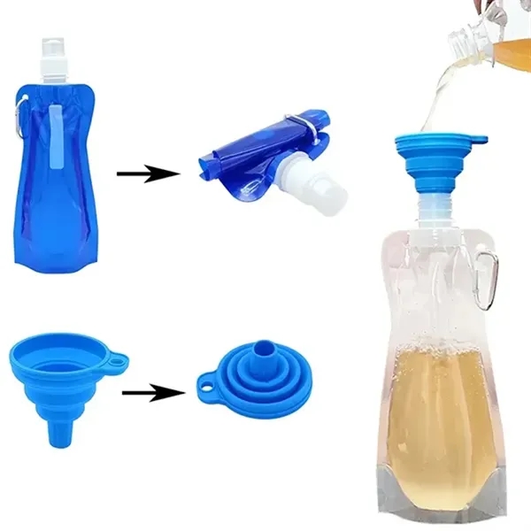 Collapsible Water Bottle with Carabiner - Collapsible Water Bottle with Carabiner - Image 1 of 1