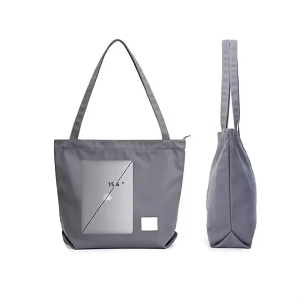 Zipper Cotton Canvas Tote Bag - Zipper Cotton Canvas Tote Bag - Image 1 of 1