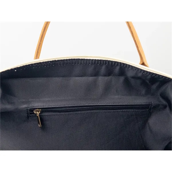 Weekender Duffel Bag Eco Friendly Canvas Black Trim - Weekender Duffel Bag Eco Friendly Canvas Black Trim - Image 2 of 6