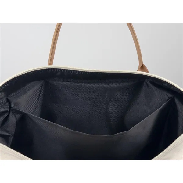 Weekender Duffel Bag Eco Friendly Canvas Black Trim - Weekender Duffel Bag Eco Friendly Canvas Black Trim - Image 3 of 6